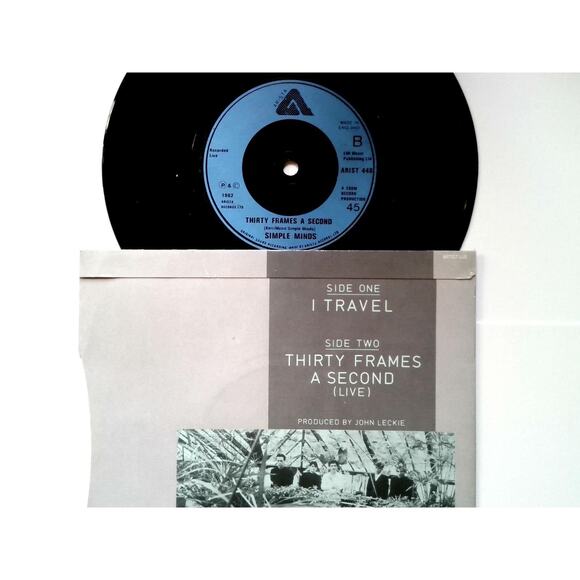 Simple Minds I Travel 7" Vinyl Record UK Synth-Pop New Wave Post-Punk 1982 - Picture 2 of 4